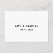シンプル白黒エレガントウェディング エンクロージャーカード (裏面)