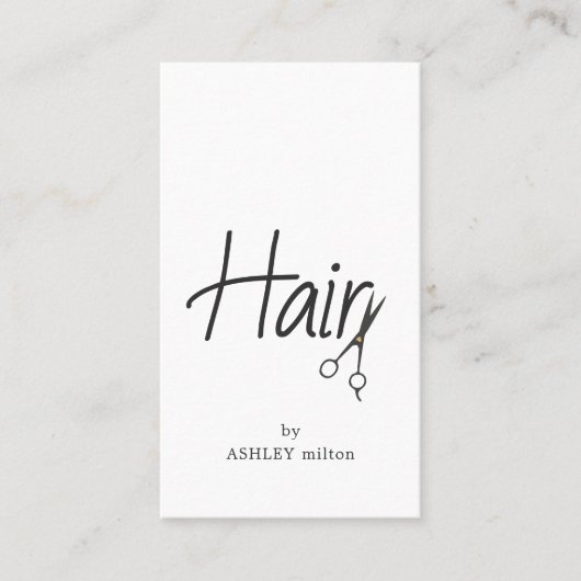 シンプル白黒エレガントシザーズヘアスタイリスト 名刺 (正面)