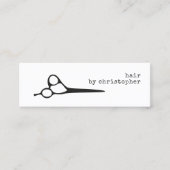 シンプル白黒エレガントシザー美容師 スキニー名刺 (正面)