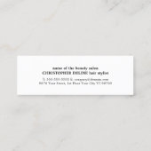 シンプル白黒エレガントシザー美容師 スキニー名刺 (裏面)