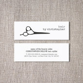 シンプル白黒エレガントシザー美容師 スキニー名刺