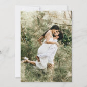 シンプル白黒エレガントスクリプト写真 セーブザデート (裏面)