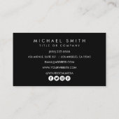 シンプル白黒エレガントパイナップル 名刺 (裏面)