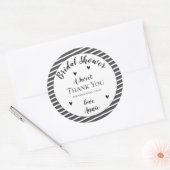 シンプル白黒エレガントブライダルシャワーありがとう ラウンドシール (封筒)