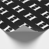 シンプル白黒エレガントモノグラムイニシャル ラッピングペーパー (角)