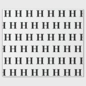 シンプル白黒エレガントモノグラムイニシャル ラッピングペーパー (フラット)