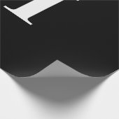 シンプル白黒エレガントモノグラムイニシャル ラッピングペーパー (角)