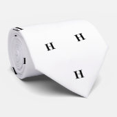 シンプル白黒エレガントモノグラムモノグラムのネ ネクタイ (ロール)