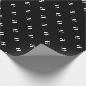 シンプル白黒エレガントモノグラムモノグラムのWr ラッピングペーパー (角)