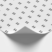 シンプル白黒エレガントモノグラムモノグラムのWr ラッピングペーパー (角)