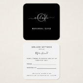 シンプル白黒エレガントモノグラム紹介カード (正面&裏面)