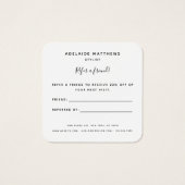 シンプル白黒エレガントモノグラム紹介カード (裏面)