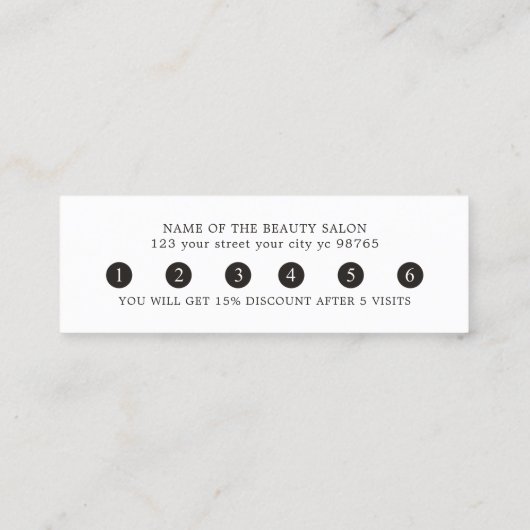 シンプル白黒エレガントロイヤリティカード ロイヤリティカード (裏面)