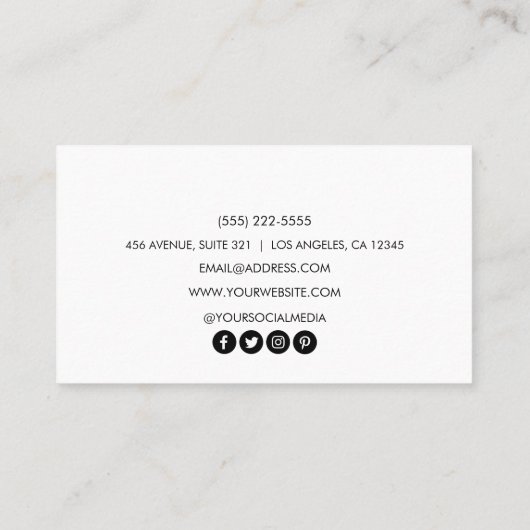 シンプル白黒エレガントロゴを追加カスタムする 名刺 (裏面)