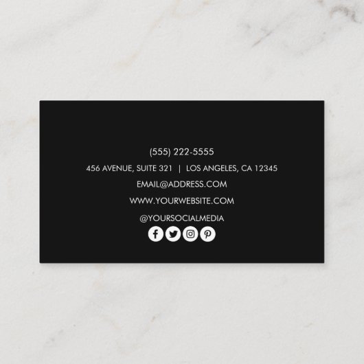 シンプル白黒エレガントロゴを追加カスタムする 名刺 (裏面)