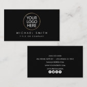 シンプル白黒エレガントロゴを追加カスタムする 名刺 (正面/裏面)