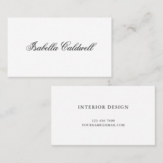 シンプル白黒エレガント書 名刺 (正面/裏面)