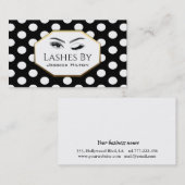 シンプル白黒エレガント水玉模様の点滅 名刺 (正面/裏面)