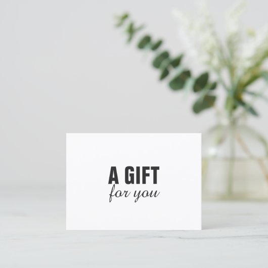 シンプル白黒エレガント美しいギフト券 割引カード (スタンド正面)