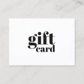 シンプル白黒エレガント美しいギフト券 割引カード (正面)