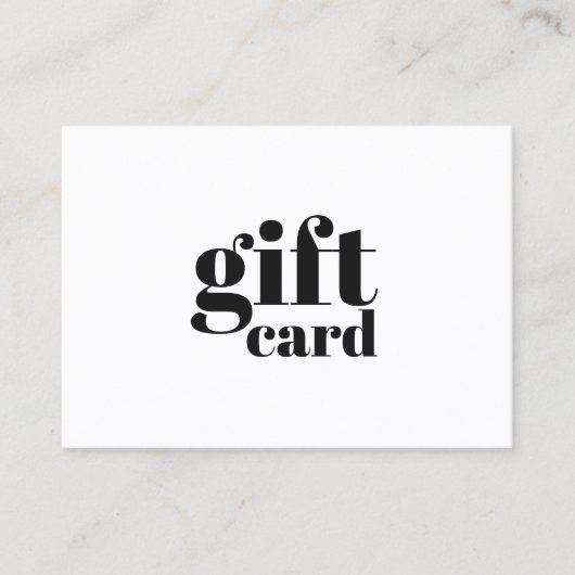 シンプル白黒エレガント美しいギフト券 割引カード (正面)