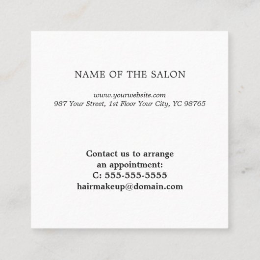 シンプル白黒エレガント美しいクーポン 割引カード (裏面)