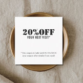 シンプル白黒エレガント美しいクーポン 割引カード