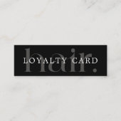 シンプル白黒エレガント美しいフラット ロイヤリティカード (正面)
