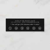 シンプル白黒エレガント美しいフラット ロイヤリティカード (裏面)