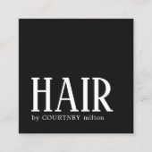 シンプル白黒エレガント美容師スクエアバス スクエア名刺 (正面)