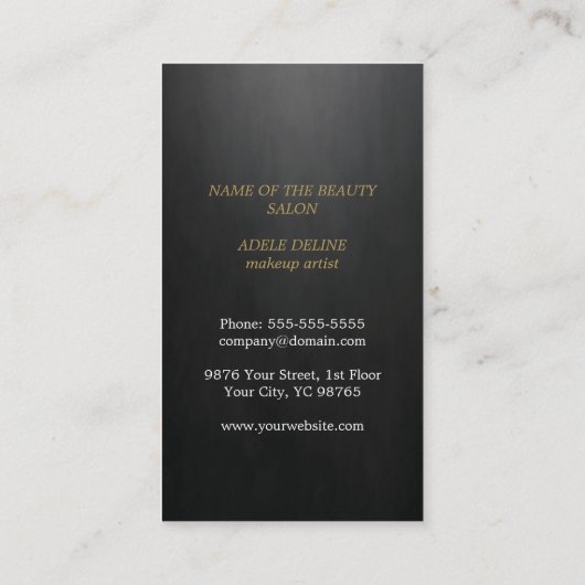 シンプル白黒エレガント金ゴールドアポイントメントカード 予約カード (裏面)