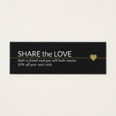 シンプル白黒エレガント金ゴールドハート参照 (正面)