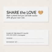 シンプル白黒エレガント金ゴールドハート (正面&裏面)