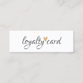 シンプル白黒エレガント金ゴールドハート ロイヤリティカード (正面)