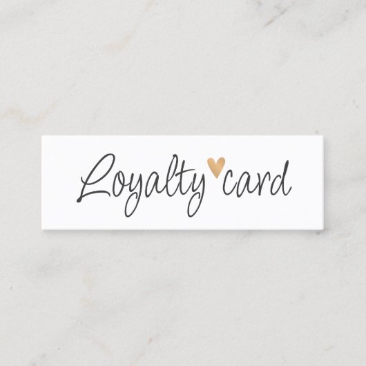 シンプル白黒エレガント金ゴールドハート ロイヤリティカード (正面)
