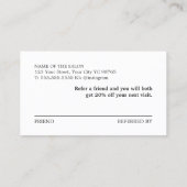 シンプル白黒エレガント金ゴールドハート 紹介カード (裏面)