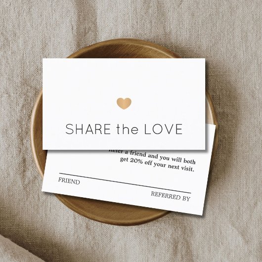 シンプル白黒エレガント金ゴールドハート 紹介カード