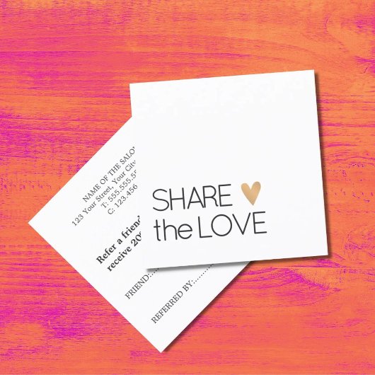 シンプル白黒エレガント金ゴールドハート 紹介カード