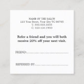 シンプル白黒エレガント金ゴールドハート 紹介カード (裏面)