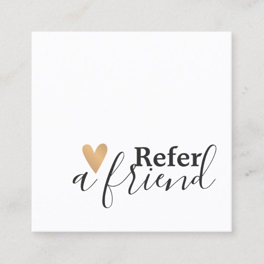 シンプル白黒エレガント金ゴールドハート 紹介カード (正面)