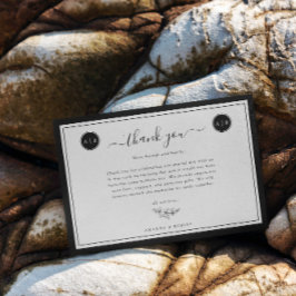 シンプル白黒エレガント サンキューカード