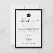シンプル白黒エレガント サンキューカード (正面)
