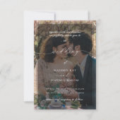 シンプル白黒オーバーレイ結婚写真 招待状 (正面)