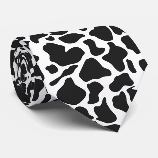 シンプル白黒カウファーム ネクタイ (ロール)