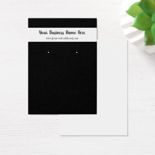 シンプル白黒カスタムイヤリング表示カード (デスク)