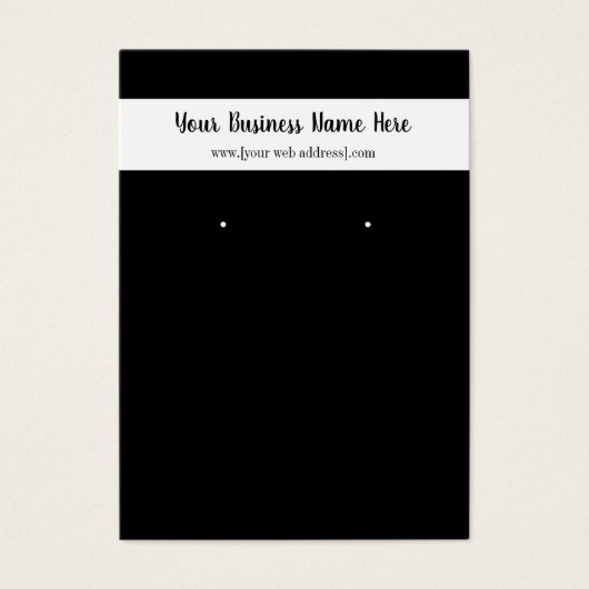 シンプル白黒カスタムイヤリング表示カード (正面)