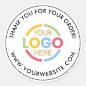 シンプル白黒カスタムビジネスロゴのプロモーション ラウンドシール (正面)