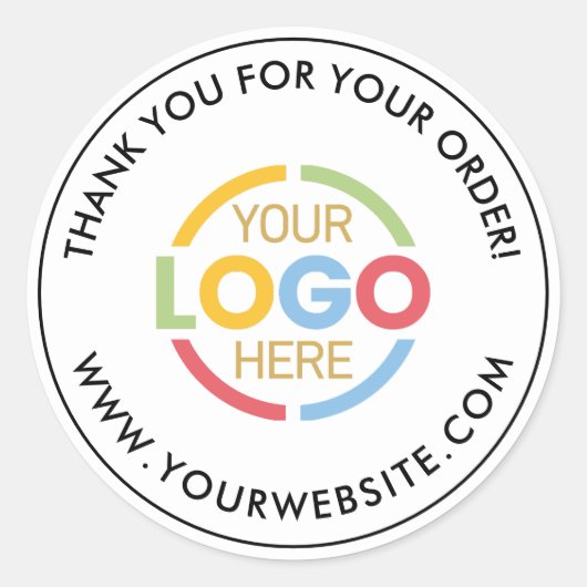 シンプル白黒カスタムビジネスロゴのプロモーション ラウンドシール (正面)