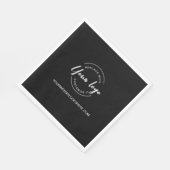 シンプル白黒カスタムビジネスロゴwebサイト スタンダードランチョンナプキン (角)