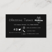 シンプル白黒カスタムベーカリー 名刺 (裏面)